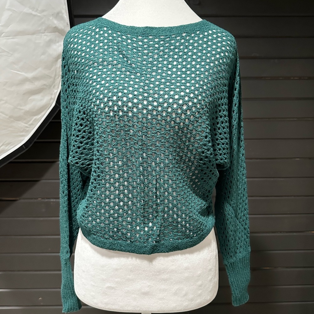 Express Dark Green Open-Knit Women's Sweater size small